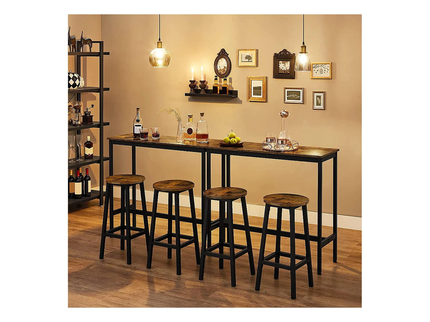 4er-Set Barhocker platzsparend