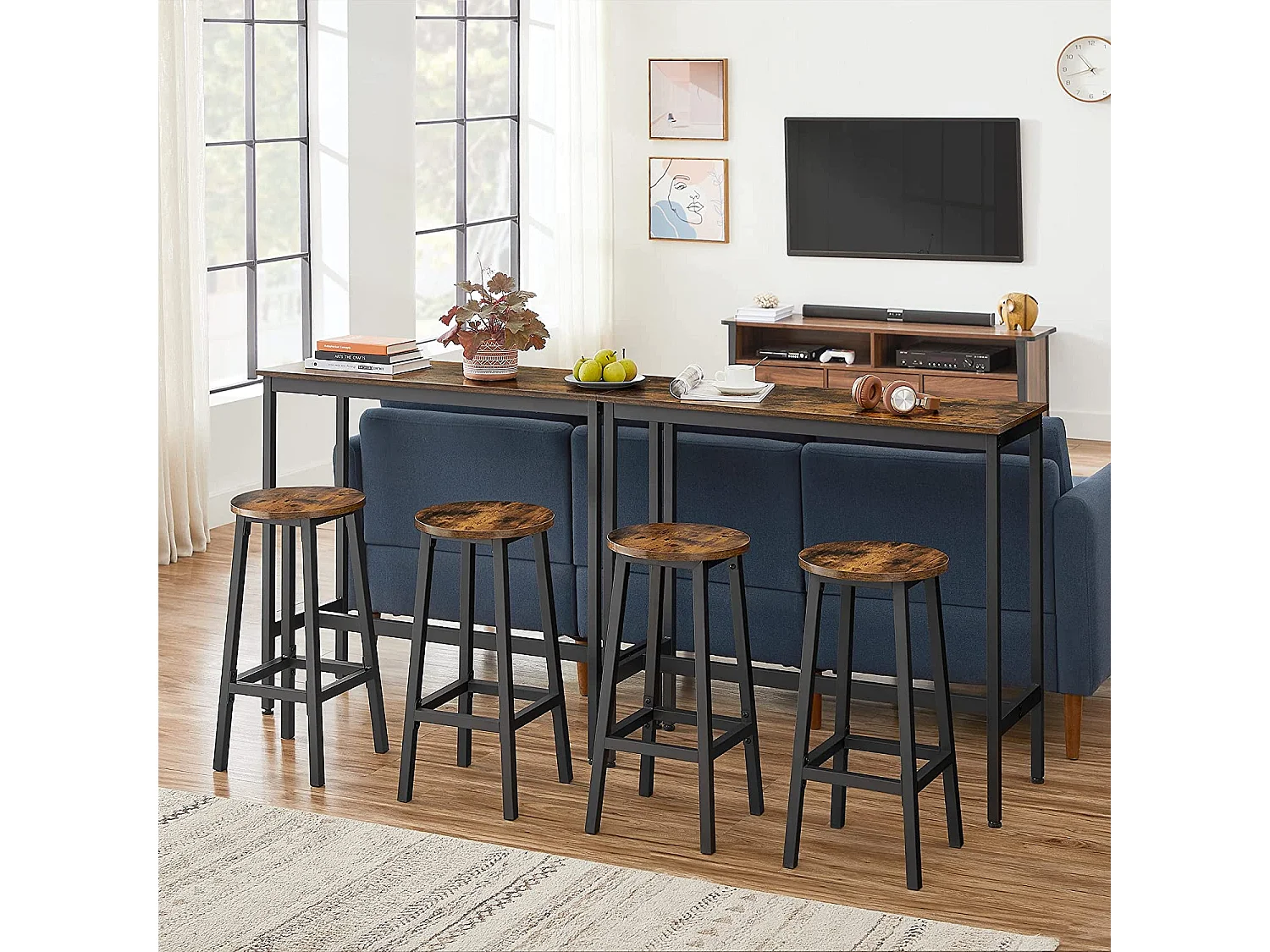 Set di 4 sgabelli da bar salvaspazio