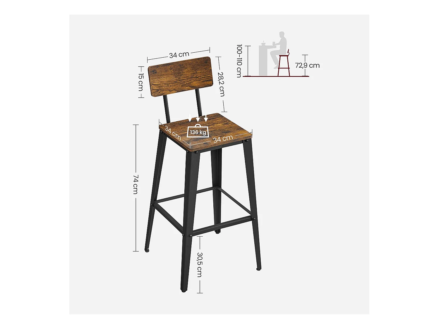 Barhocker Beijing 2er-Set