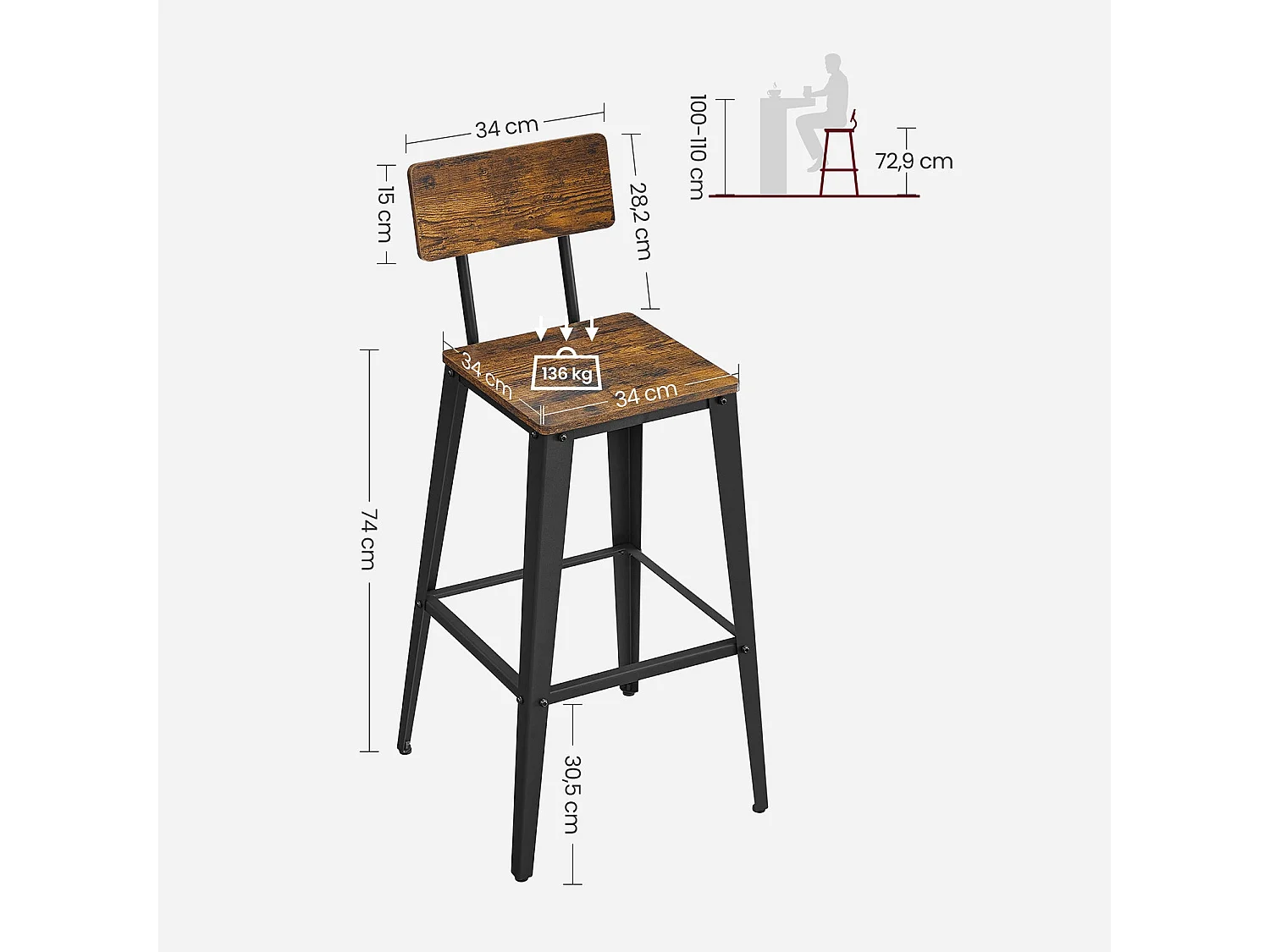Barhocker Beijing 2er-Set