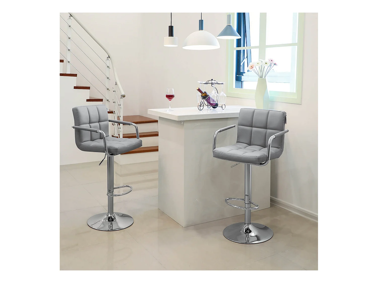 Set di 2 sedie da bar in similpelle Freetown