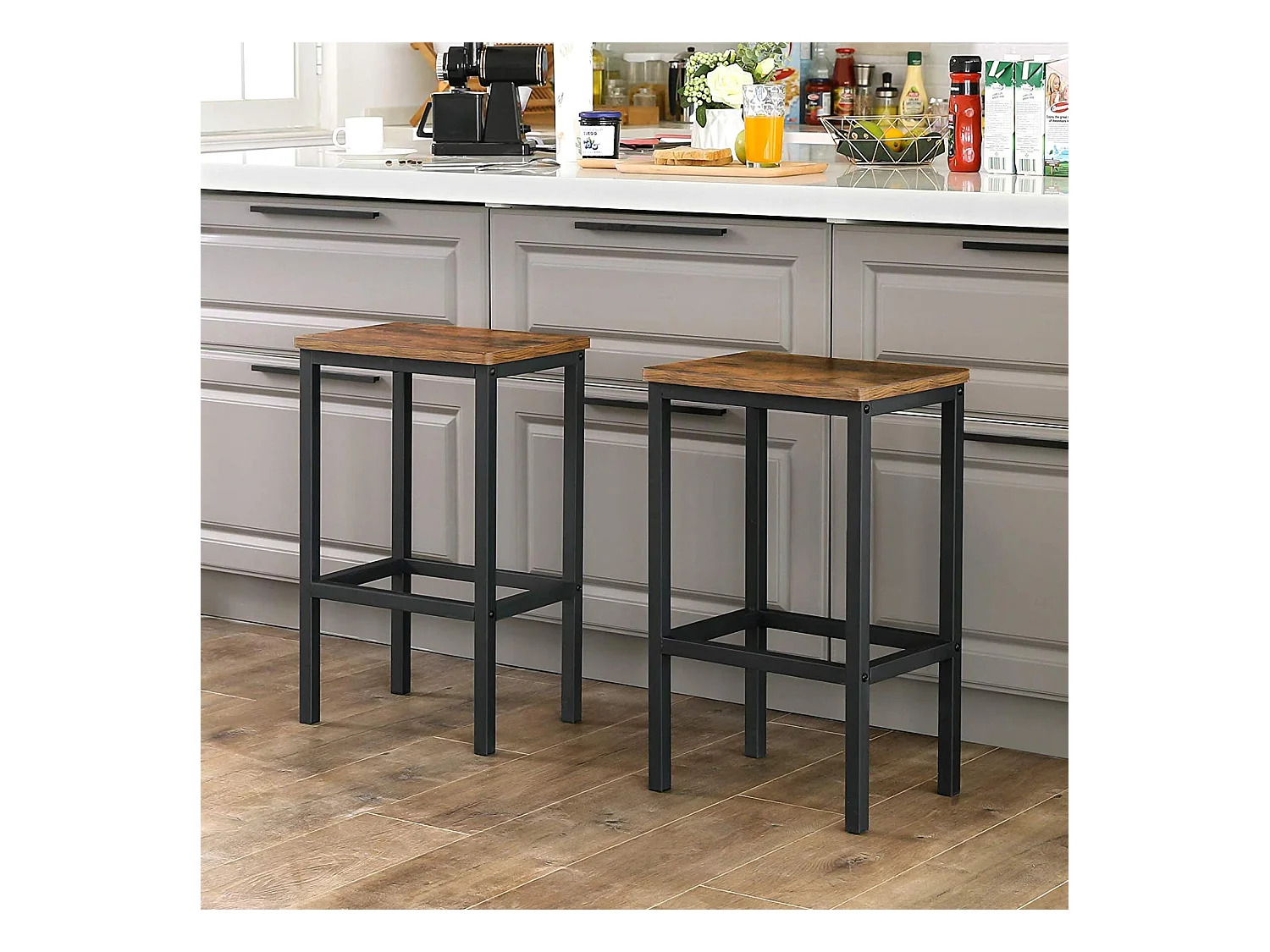 2er-Set Barhocker im Industrie-Design