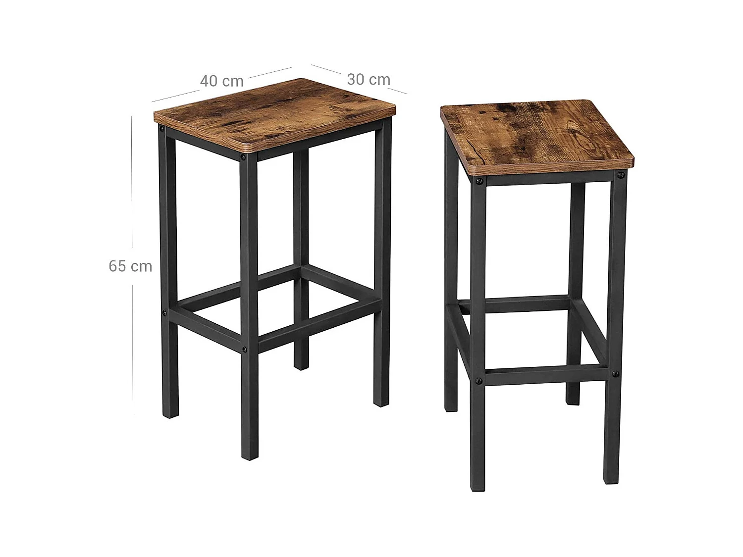 2er-Set Barhocker im Industrie-Design