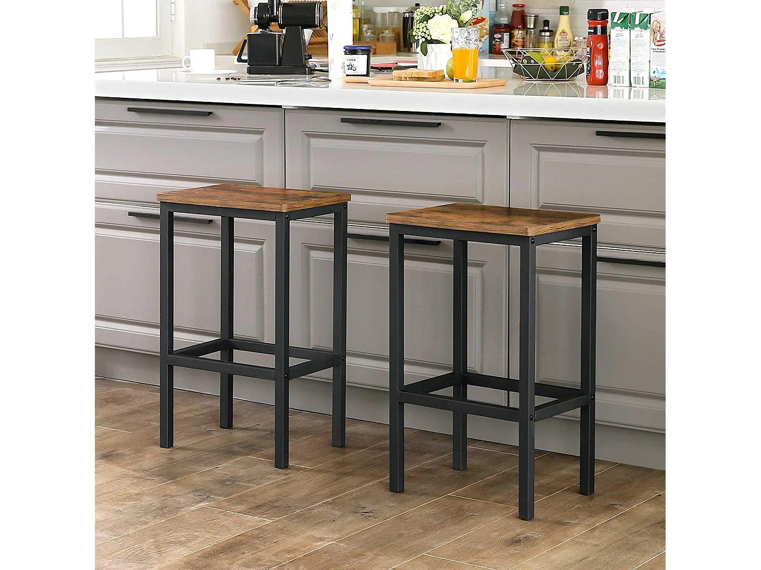 2er-Set Barhocker im Industrie-Design