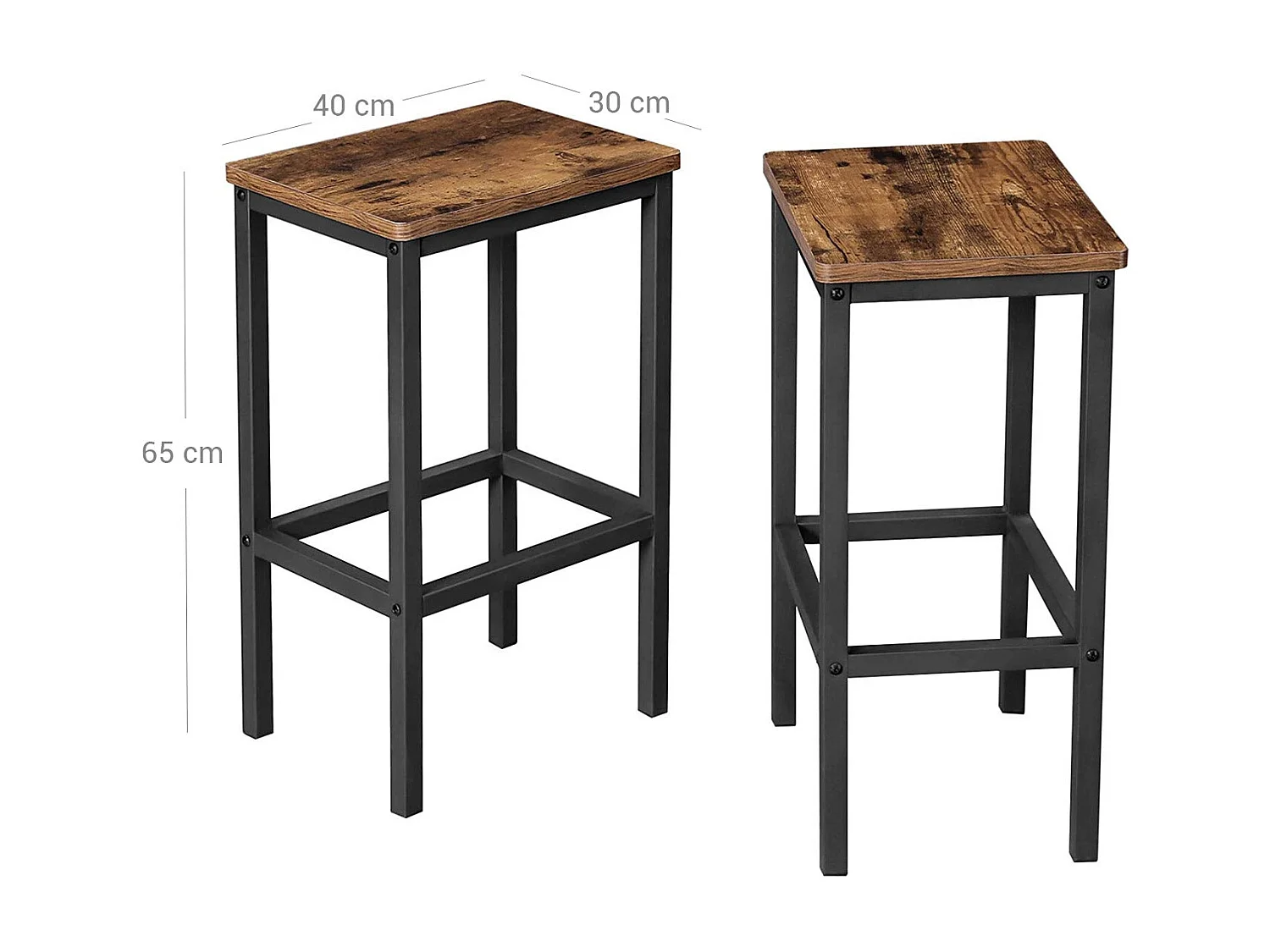 2er-Set Barhocker im Industrie-Design