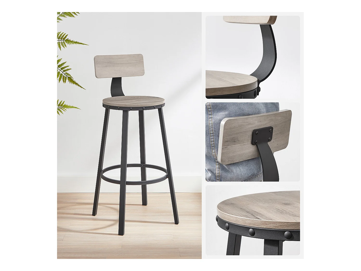 Set di 2 sgabelli da bar Hamburg