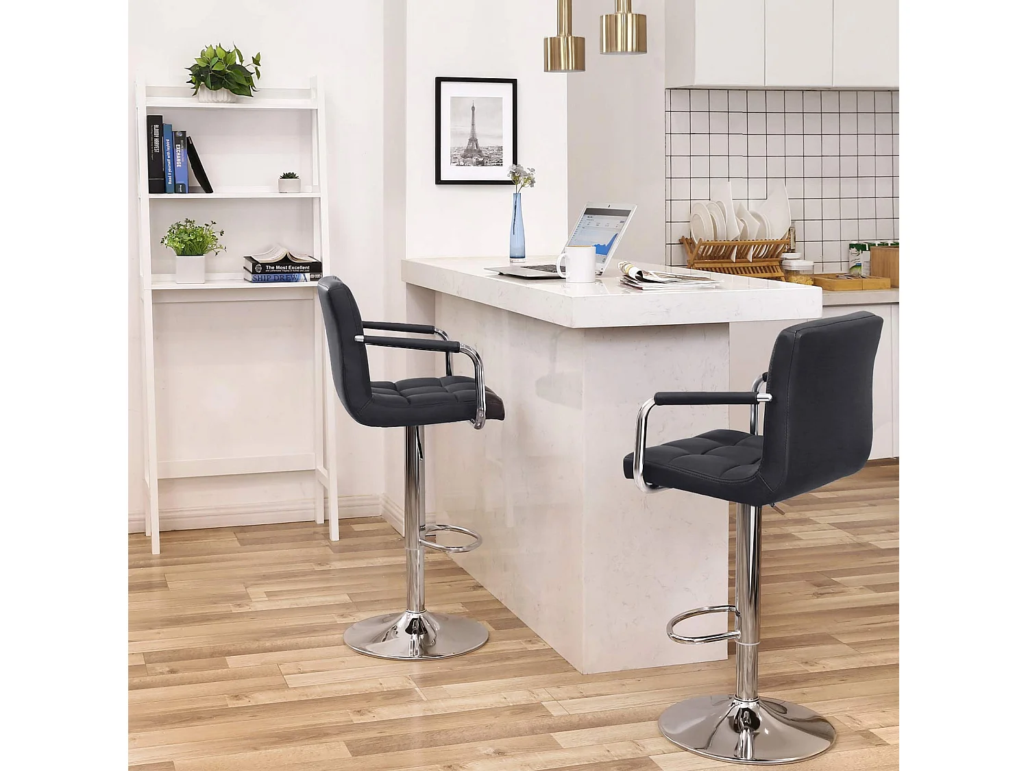 Lot de 2 chaises de bar simili cuir Freetown