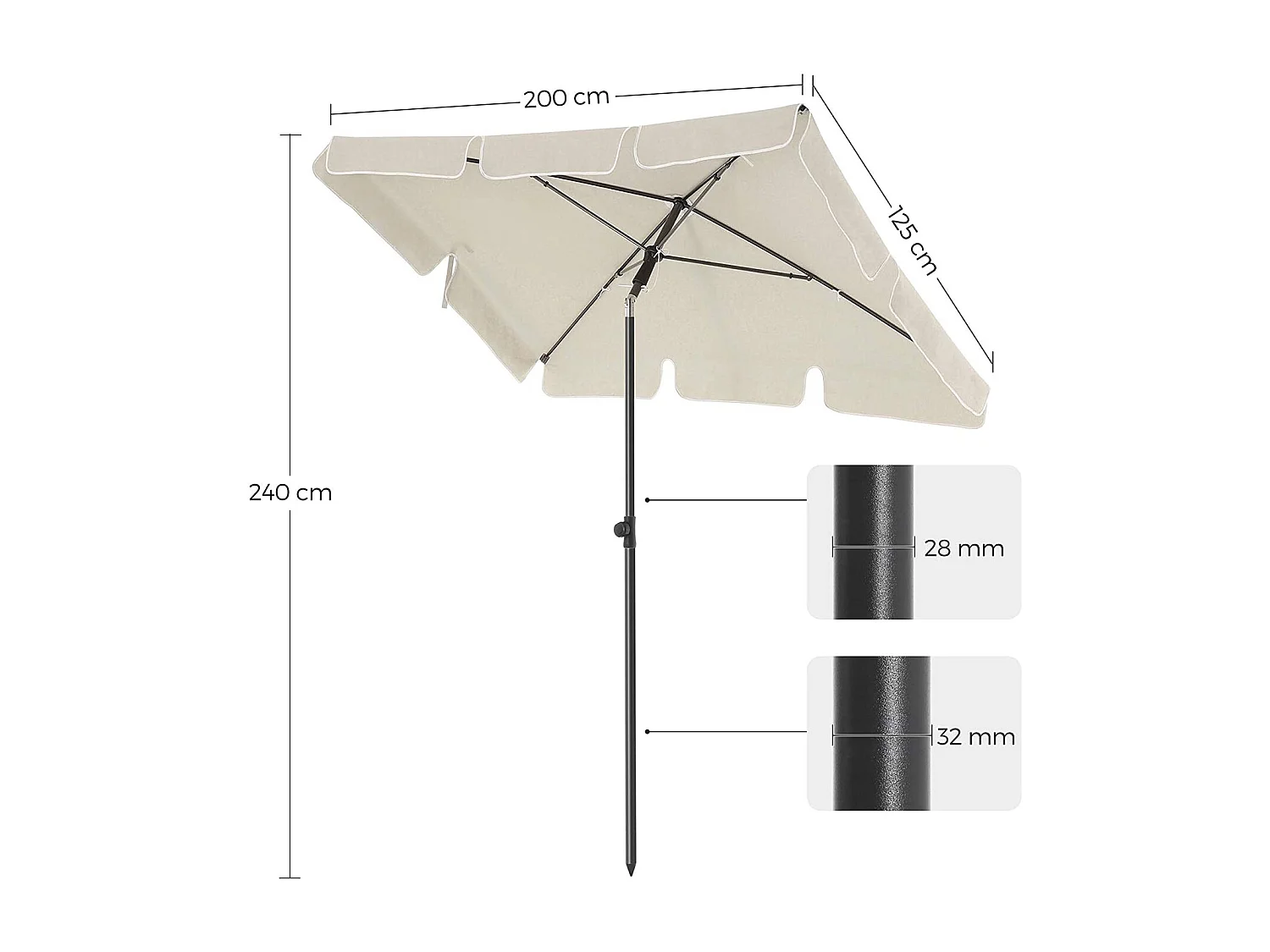 Sonnenschirm rechteckig