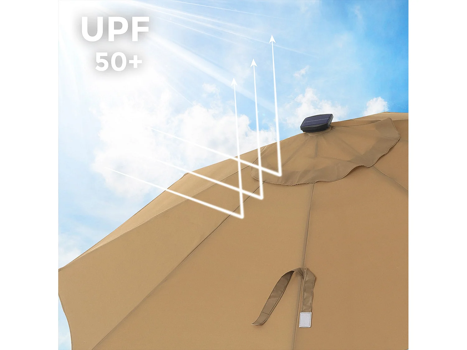 Sonnenschirm mit LED-Solar-Beleuchtung