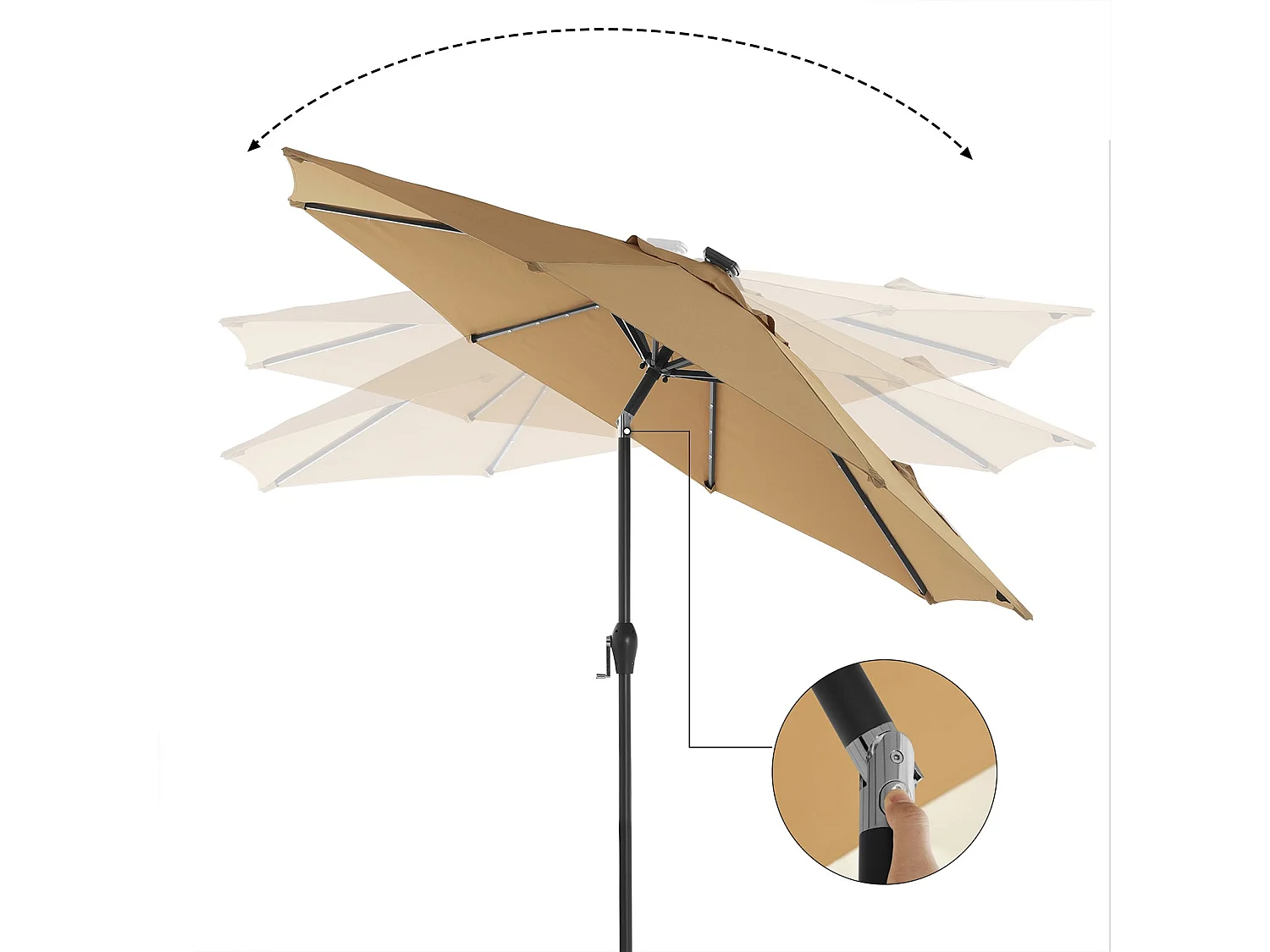 Sonnenschirm mit LED-Solar-Beleuchtung