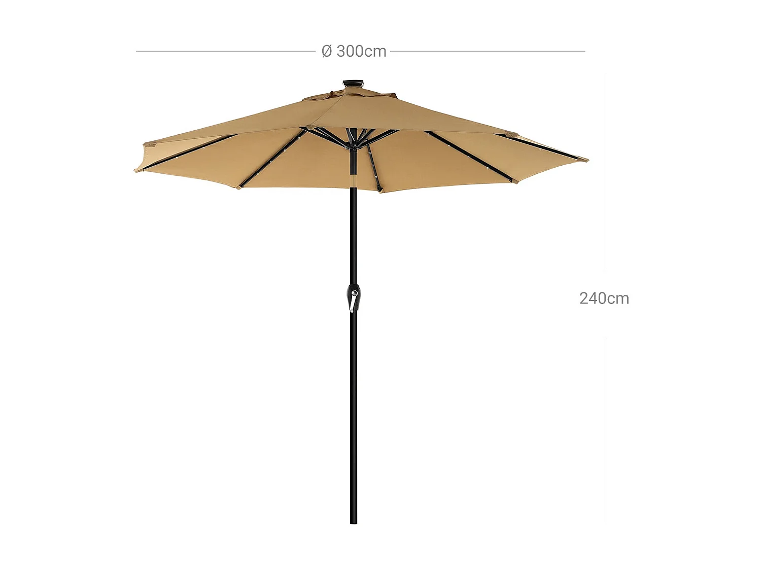 Sonnenschirm mit LED-Solar-Beleuchtung