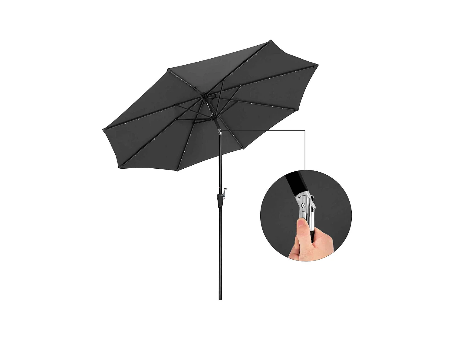 Sonnenschirm mit LED-Solar-Beleuchtung