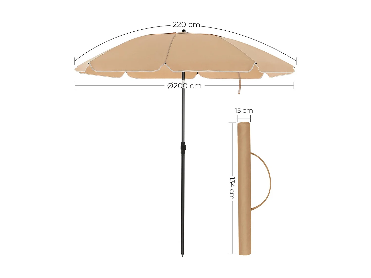 Sonnenschirm für Strand knickbar