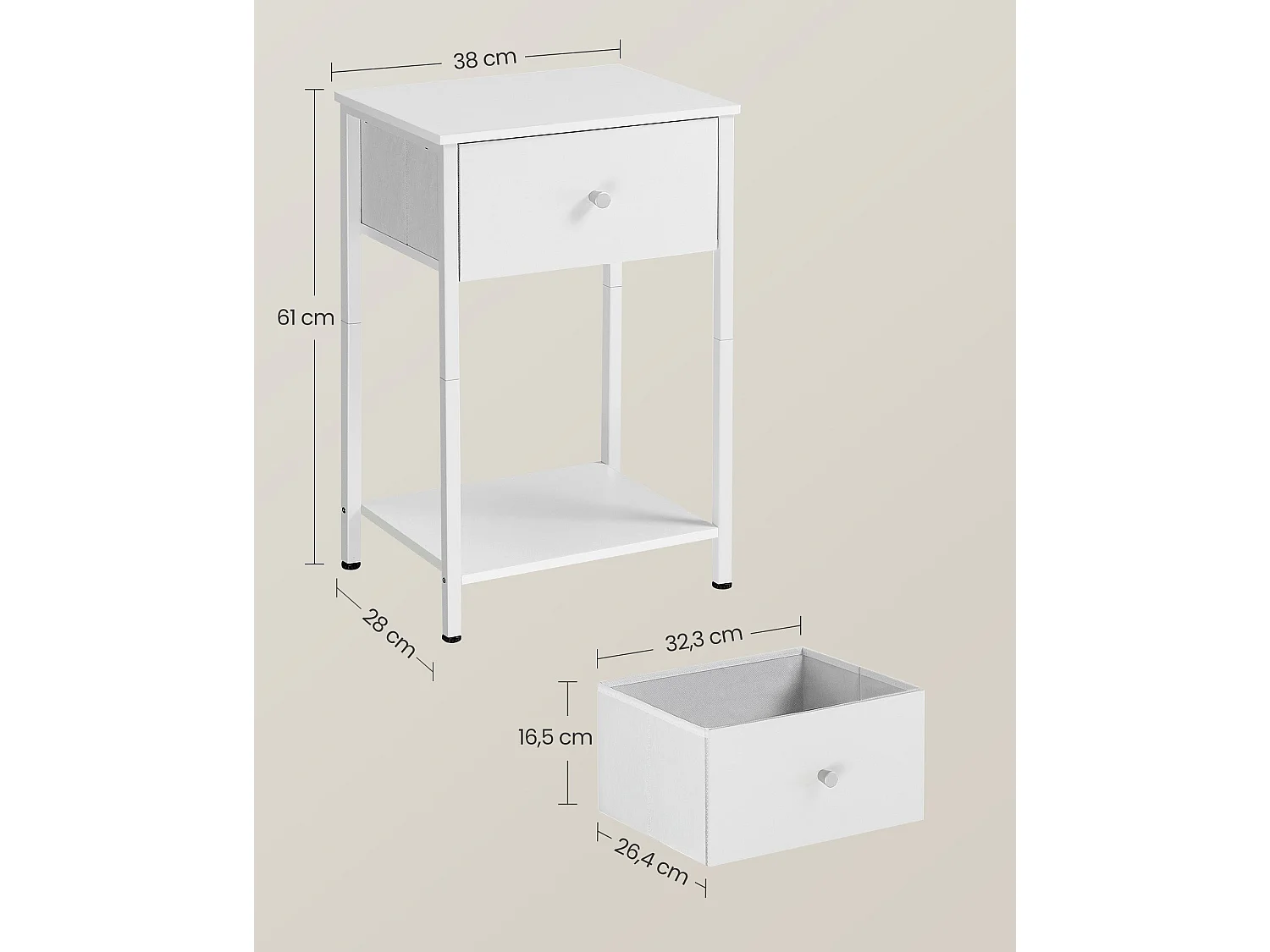 Tavolino laterale Windhoek, set da 2