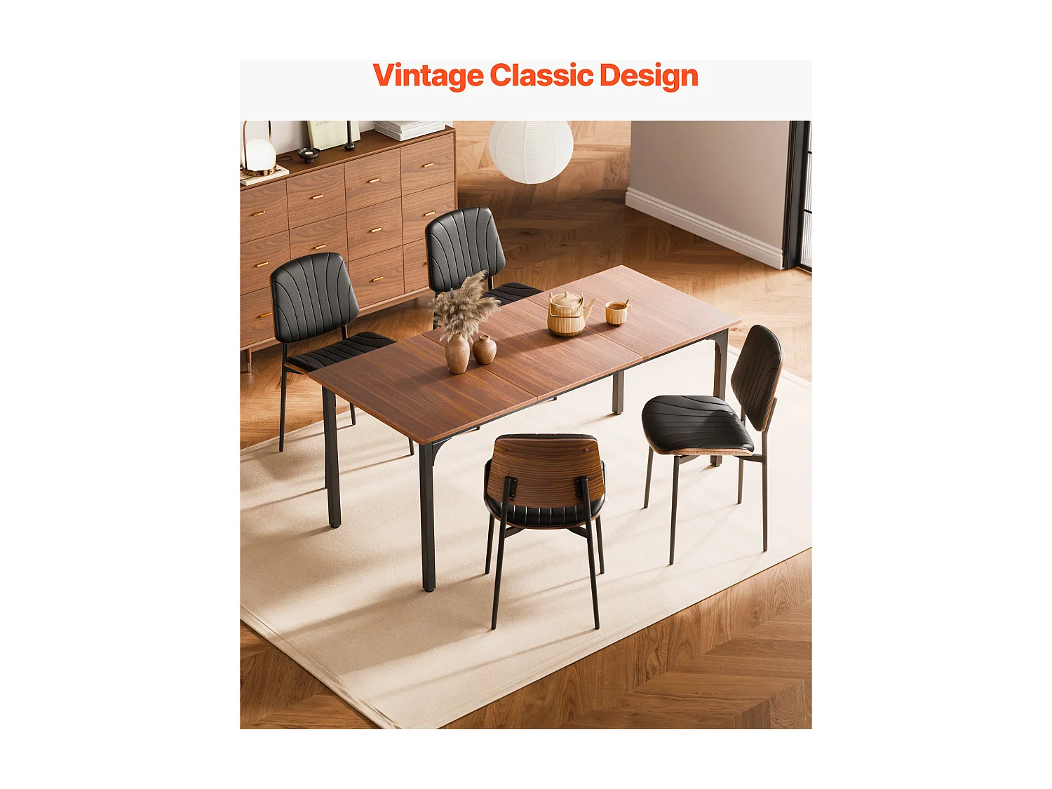 Chaises Salle À Manger Modernes SucceBuy, Ensemble Chaises de Cuisine en Cuir 2 Pièces, avec Dossier et Pieds en Métal, pour  Table À Manger, Noir