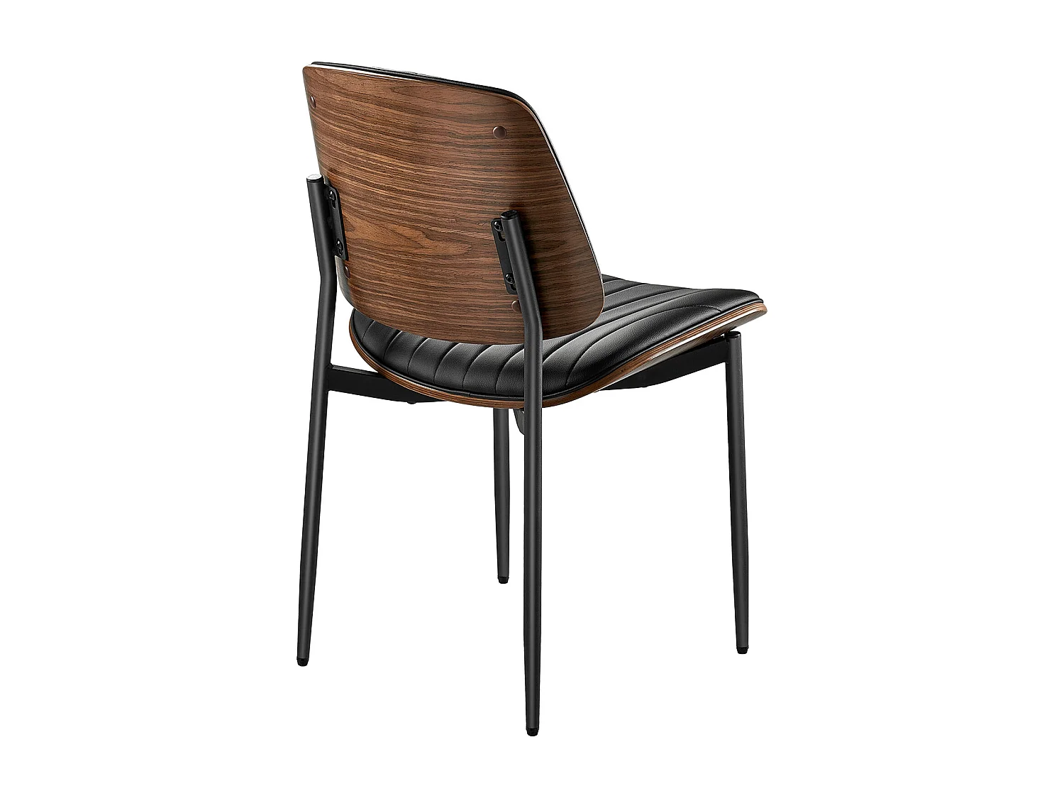 Chaises Salle À Manger Modernes SucceBuy, Ensemble Chaises de Cuisine en Cuir 2 Pièces, avec Dossier et Pieds en Métal, pour  Table À Manger, Noir