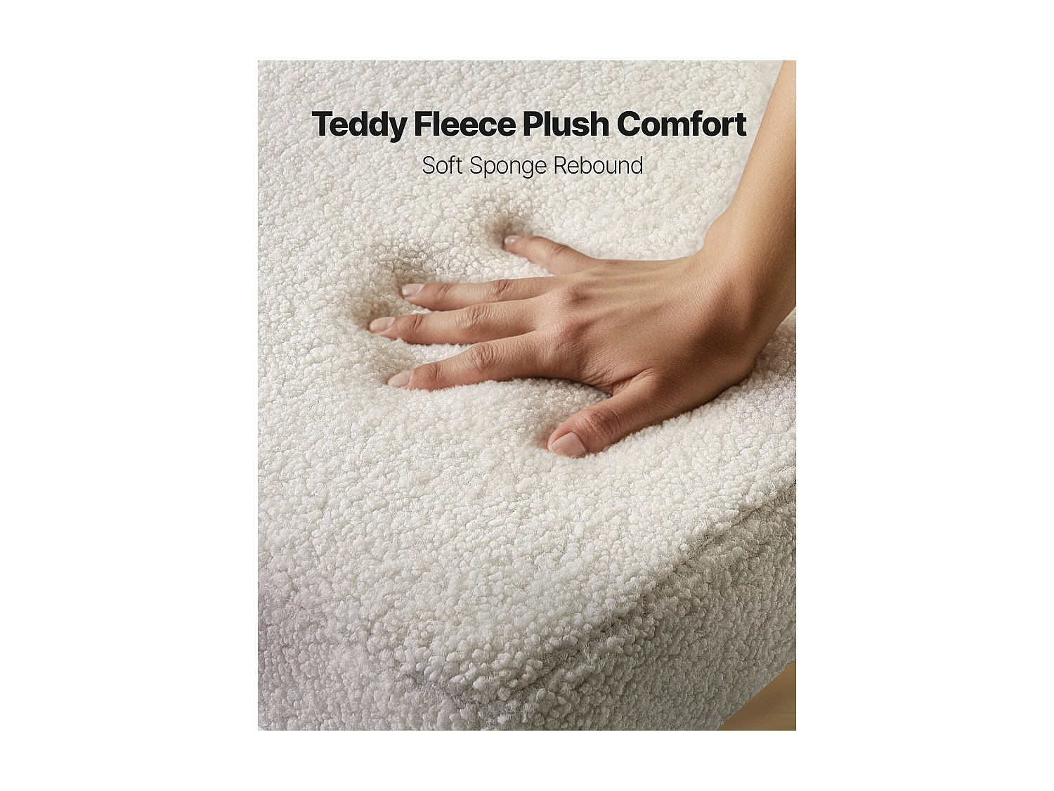 Sedie da Pranzo Bouclettes SucceBuy, Set di 4 Sedie da Cucina Sherpa, con Schienale Curvo e Gambe in Metallo, per Tavolo da Pranzo, Bianco