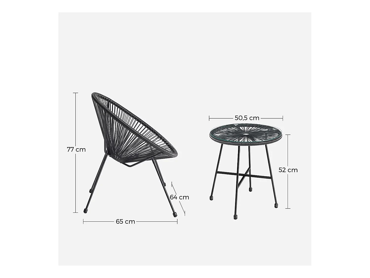 3er-Set Gartenstuhl Gartenmöbel