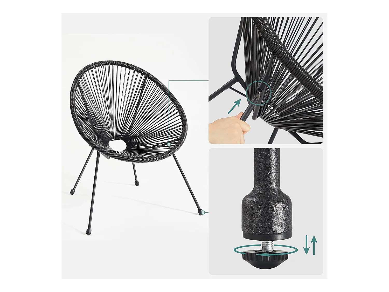 3er-Set Gartenstuhl Gartenmöbel