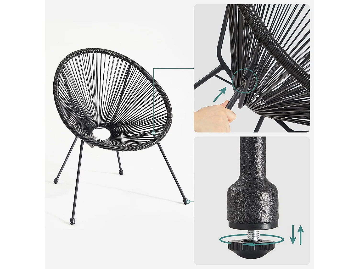 3er-Set Gartenstuhl Gartenmöbel