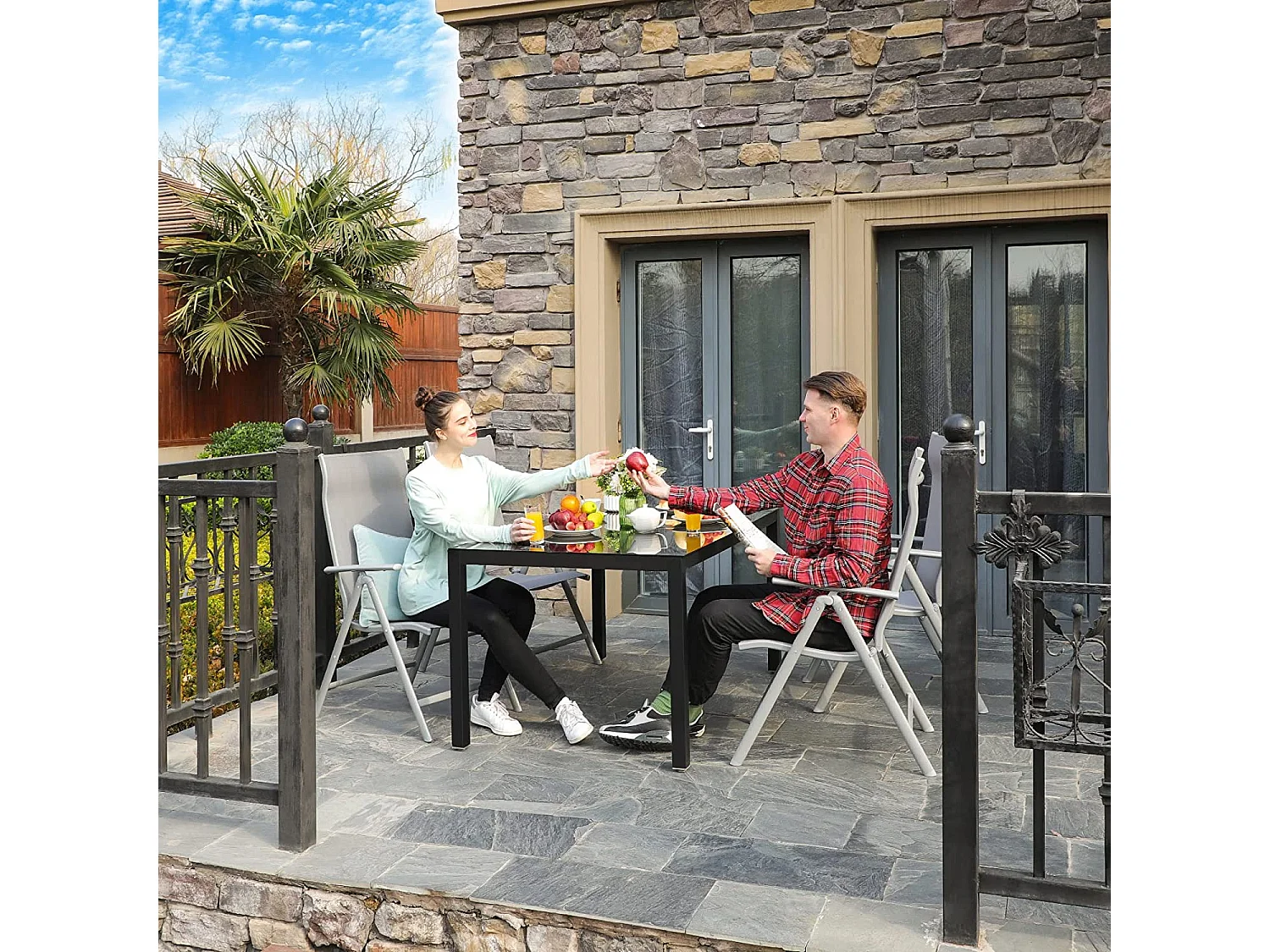 4er-Set Gartenstuhl Klappstuhl