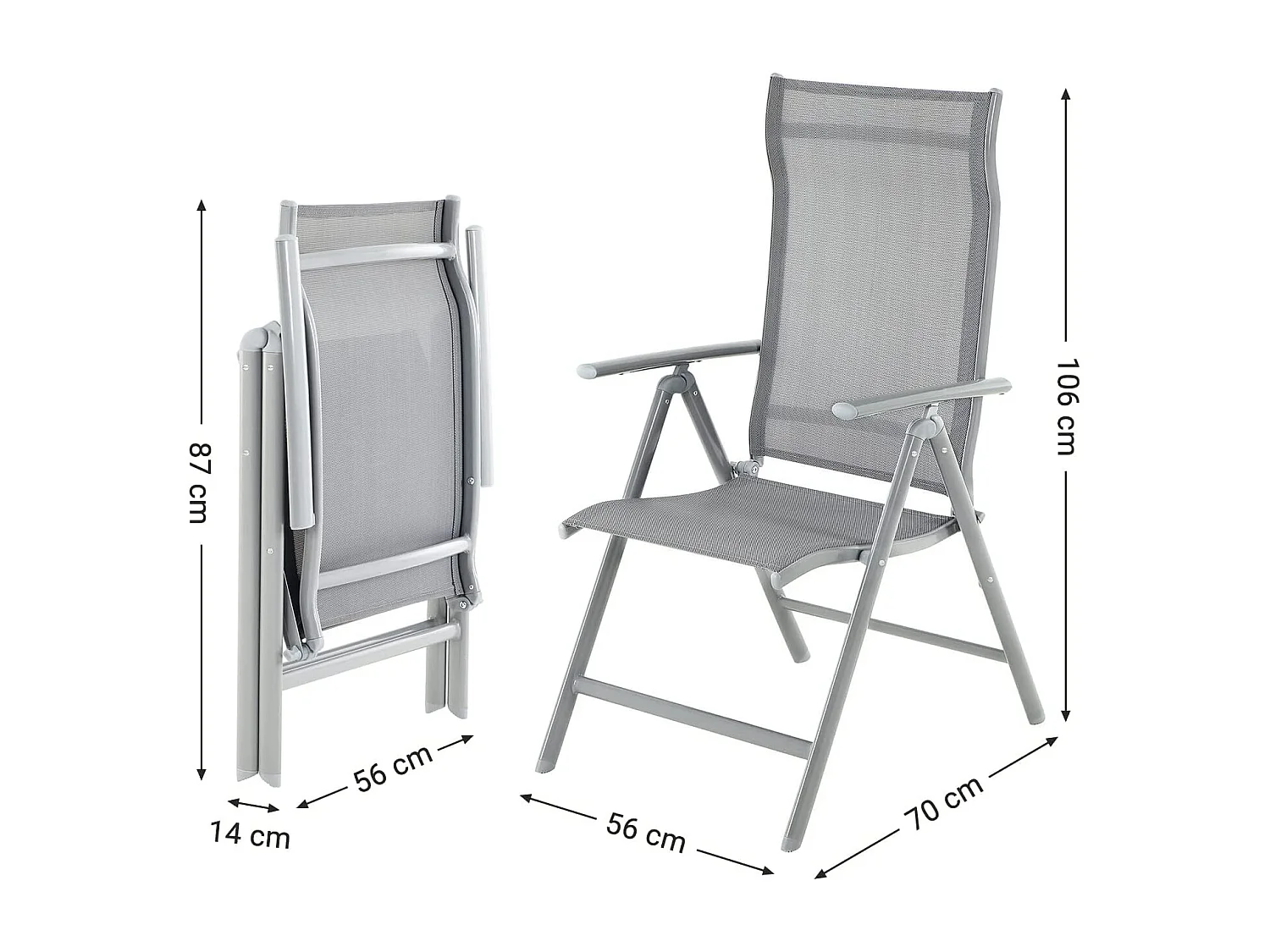 4er-Set Gartenstuhl Klappstuhl