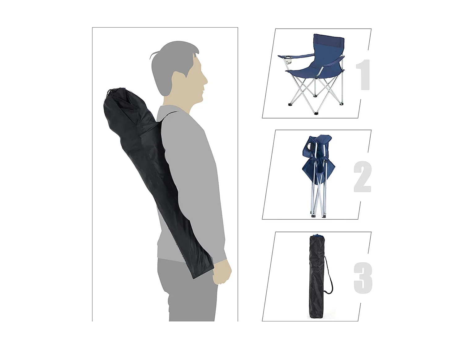 2er-Set Campingstuhl Klappstuhl Marseille