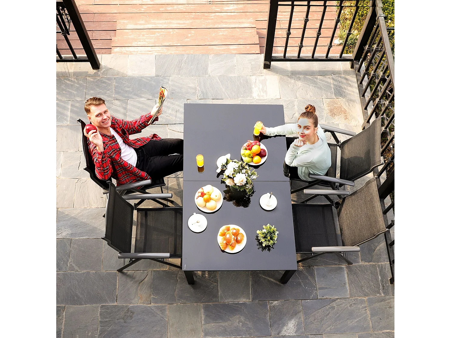 4er-Set Gartenstuhl Klappstuhl