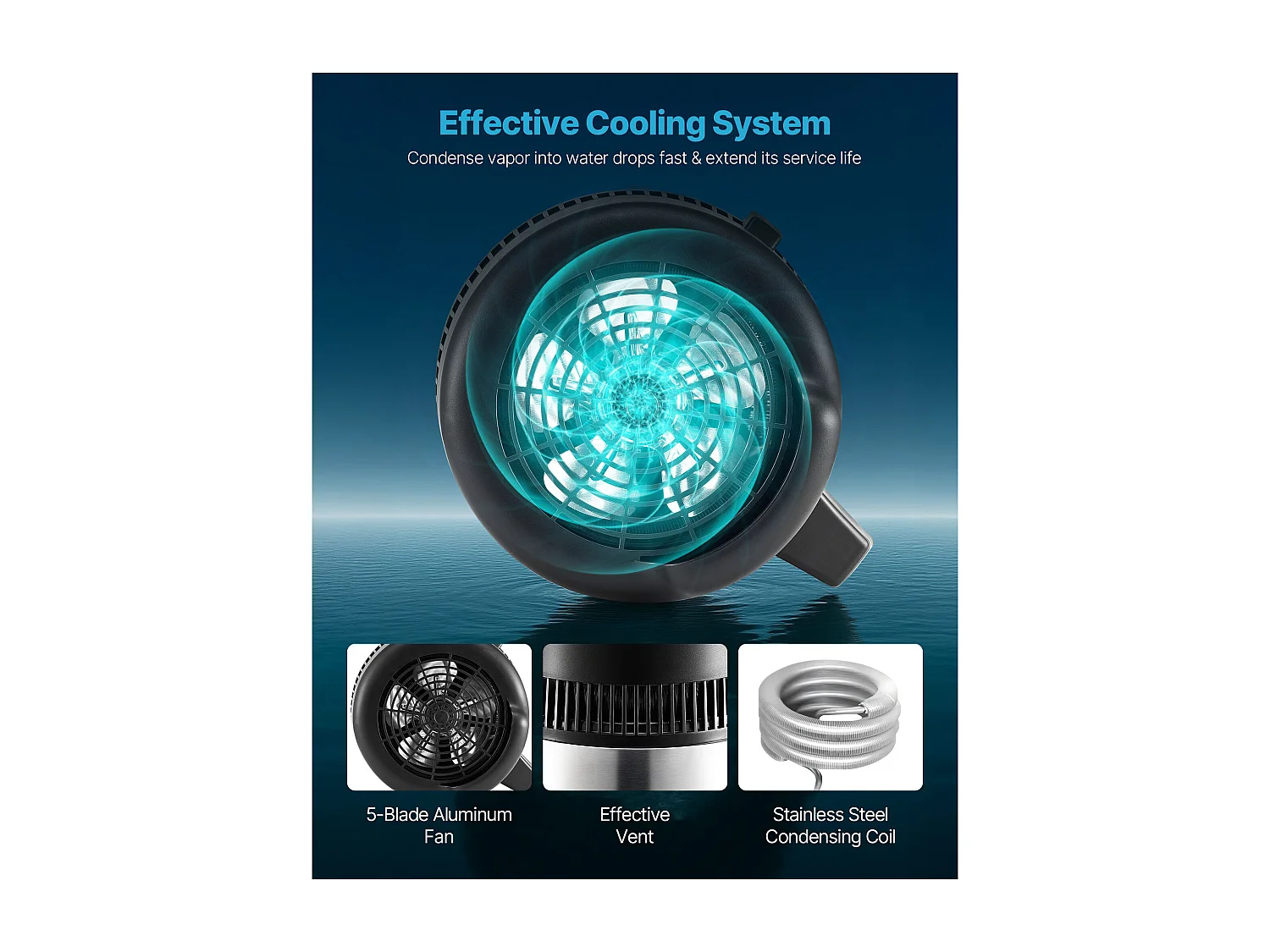 Destilador de Água SucceBuy 6 L, Purificador de Água de Balcão, 900 W, Rendimento 1,3 L/h, em Aço Inoxidável, com Garrafa de Vidro e Acessórios