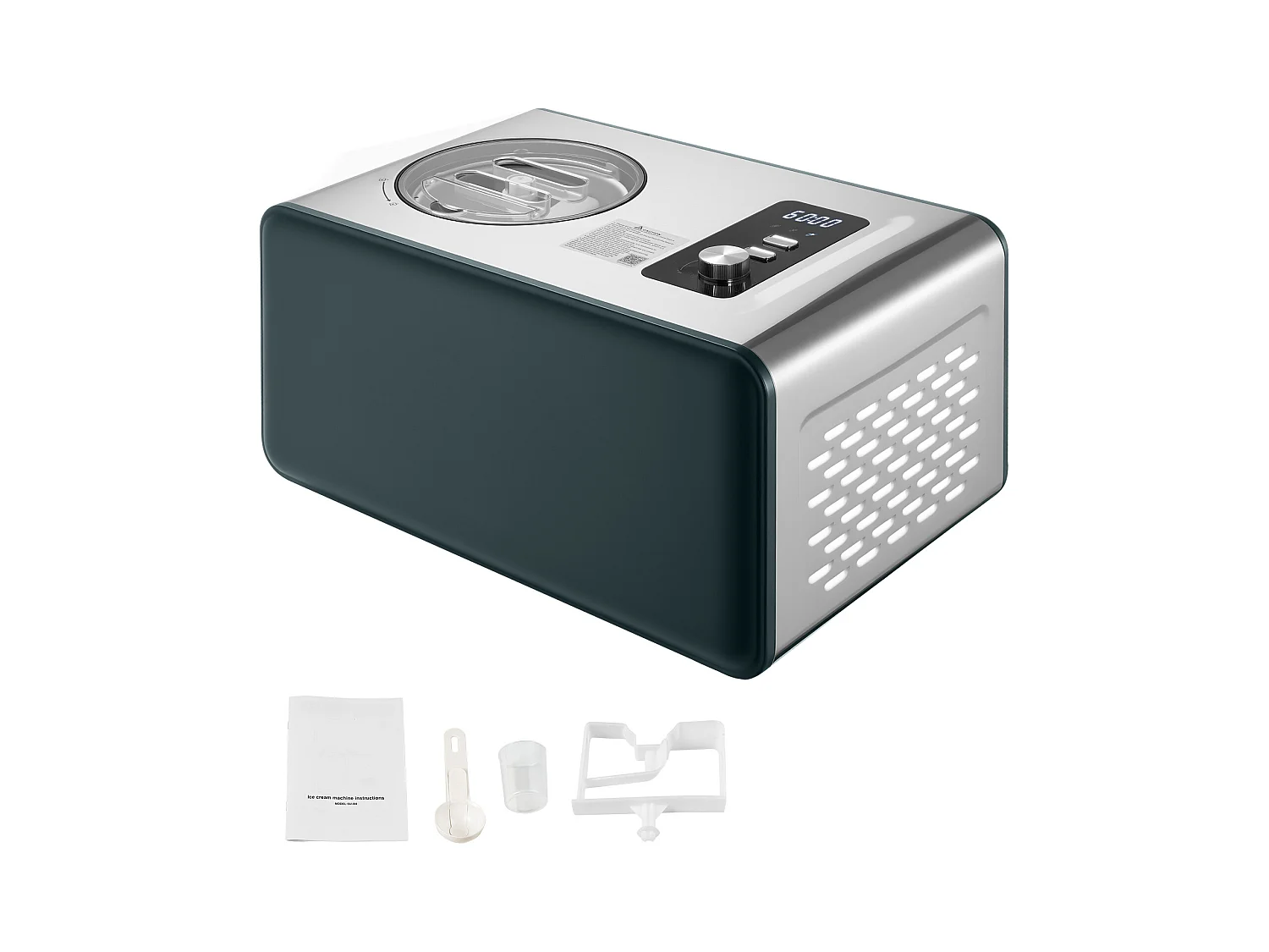 Eismaschine SucceBuy Automatisch 1,5 L, Eisturbine für Sorbet mit Integriertem Kompressor, Elektrische Eismaschine ohne Vorgefrieren