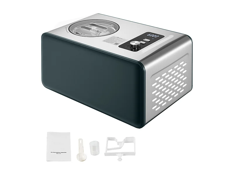 IJsmachine SucceBuy Automatisch 1,5 L, IJsturbine voor Sorbet met Ingebouwde Compressor, Elektrische IJsmachine zonder Voorvriezen