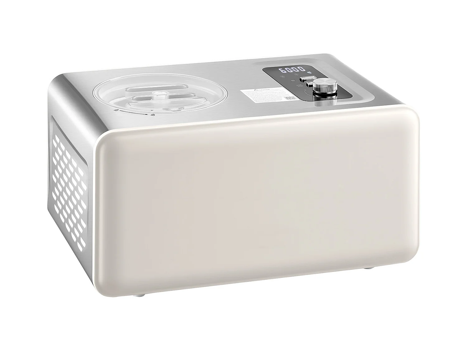 Eismaschine SucceBuy Automatisch Kapazität 2 L, Eisturbine für Sorbet mit Integriertem Kompressor, Elektrische Eismaschine ohne Vorgefrieren