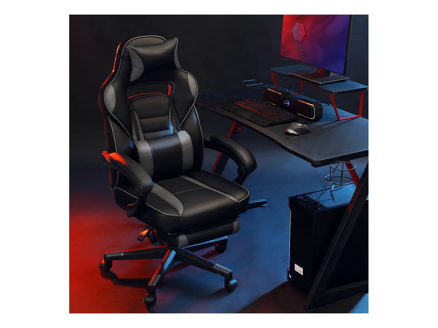 Gaming Stuhl mit Fußstütze Mombasa