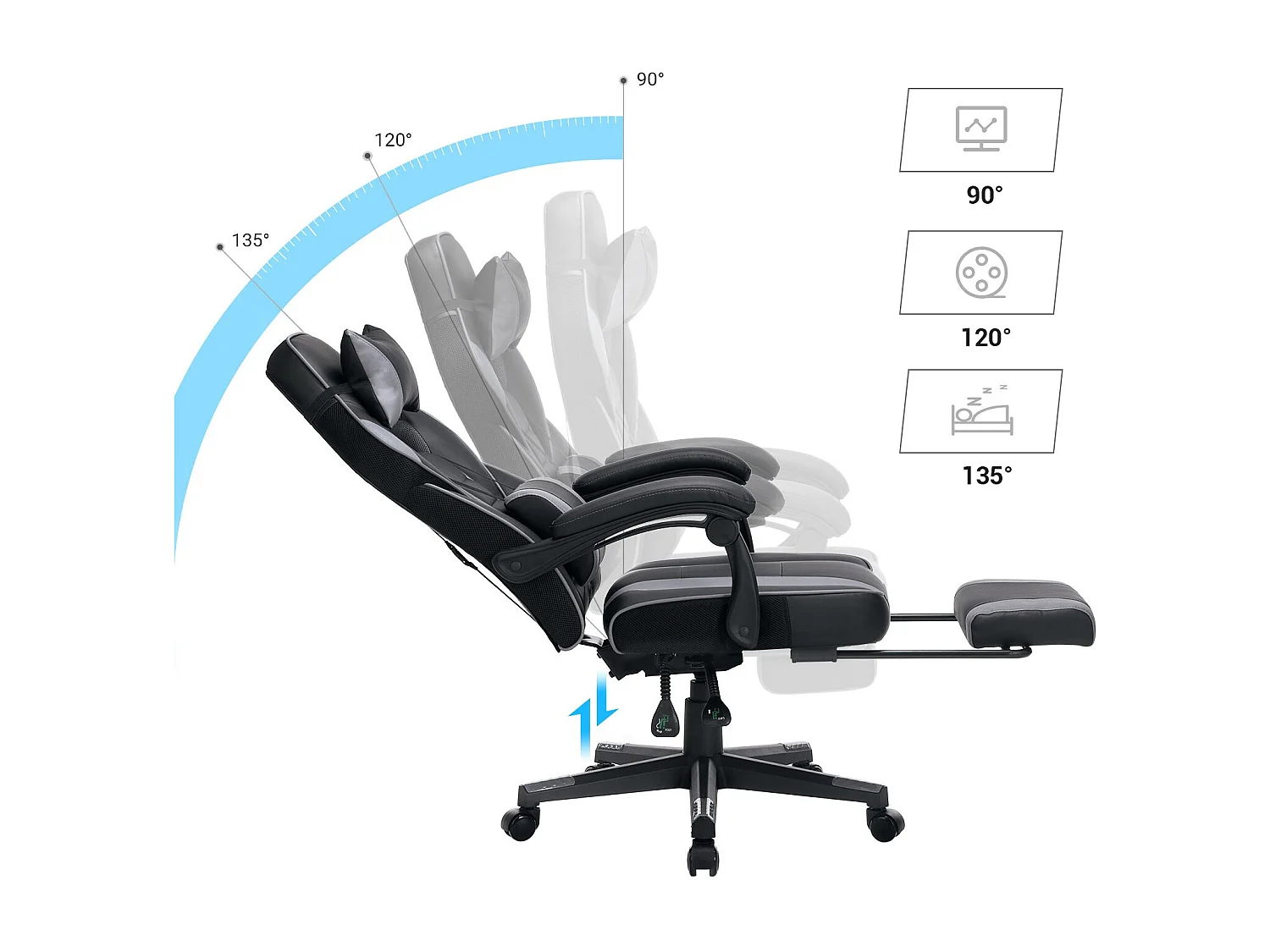 Gaming Stuhl mit Fußstütze Mombasa