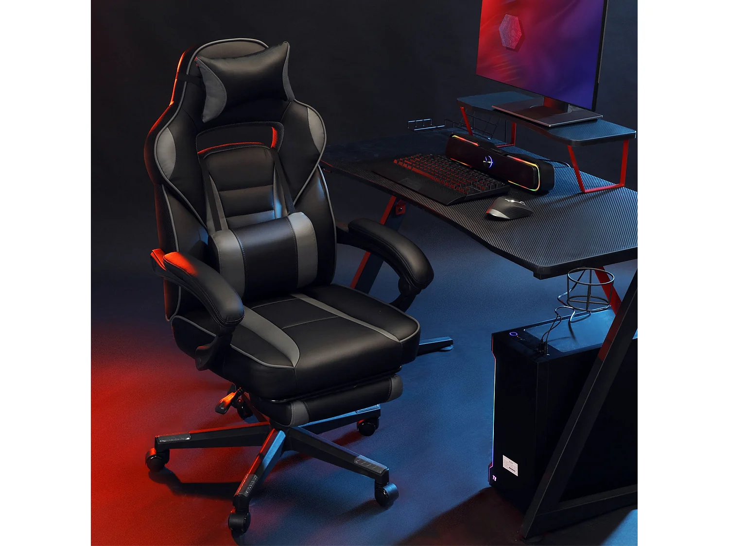 Gaming Stuhl mit Fußstütze Mombasa