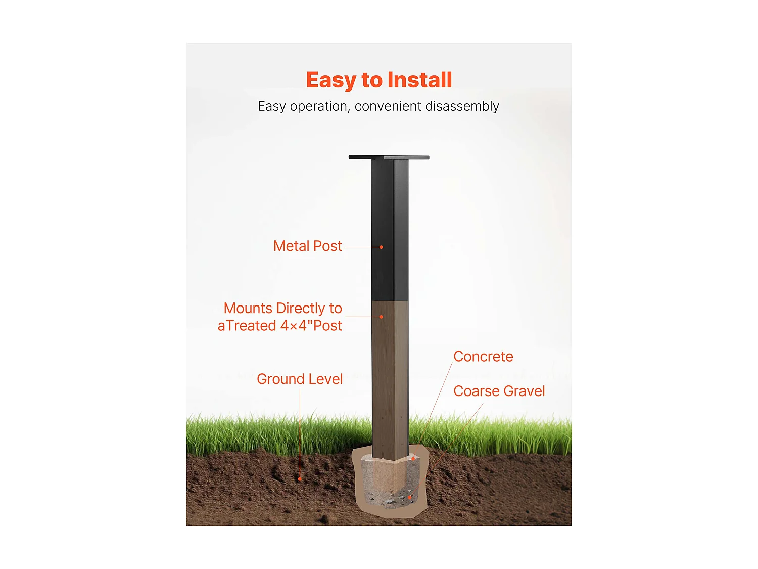 Poste de Buzón SucceBuy, 109,4 x 30 x 15 cm, Soporte de Buzón Empotrado Acero Revestimiento en Polvo, con Placa Universal