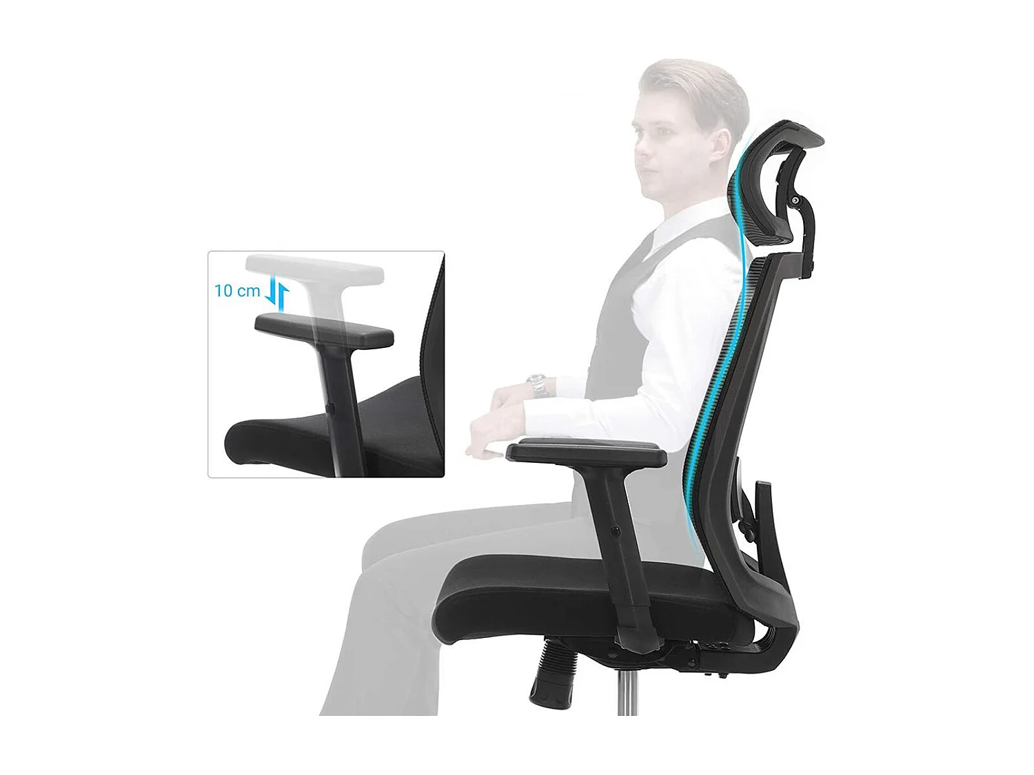 Chaise de bureau avec appui-tête Banjul