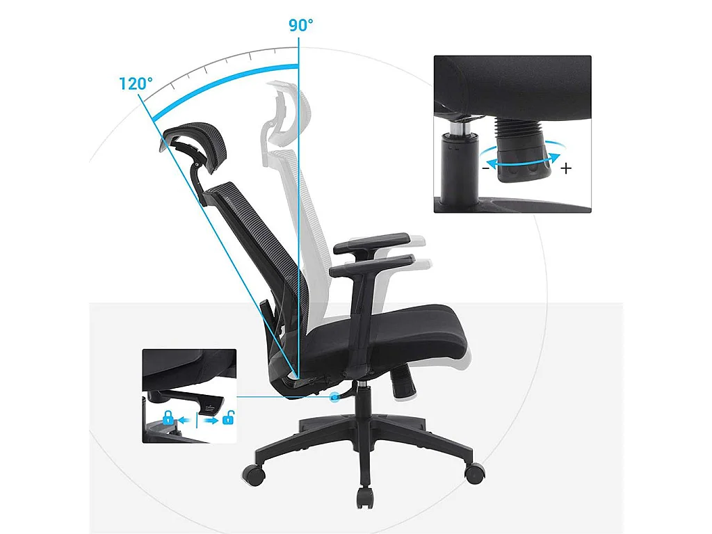 Chaise de bureau avec appui-tête Banjul