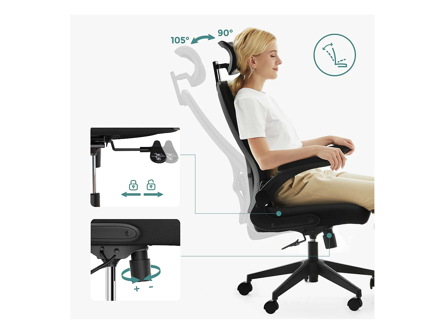 Bürostuhl Schreibtischstuhl atmungsaktiv