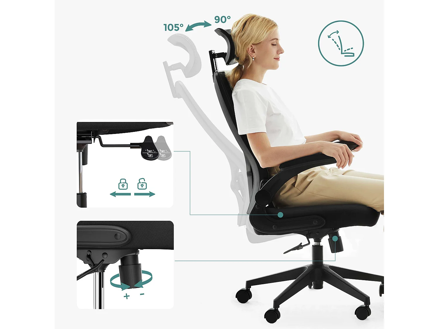 Bürostuhl Schreibtischstuhl atmungsaktiv