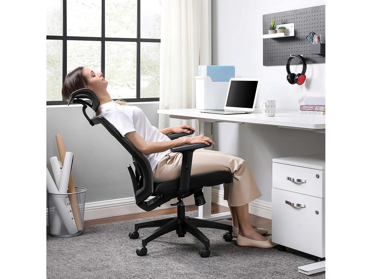 Chaise de bureau avec revêtement en maille