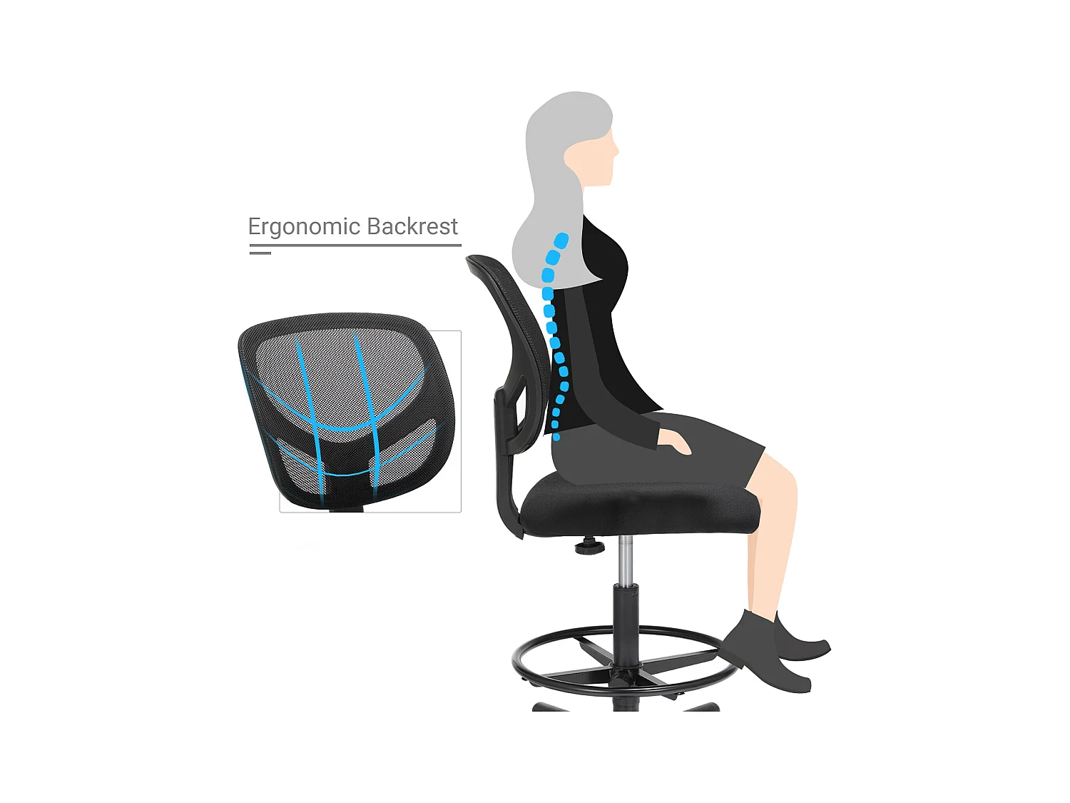 Bürostuhl mit Netzbezug