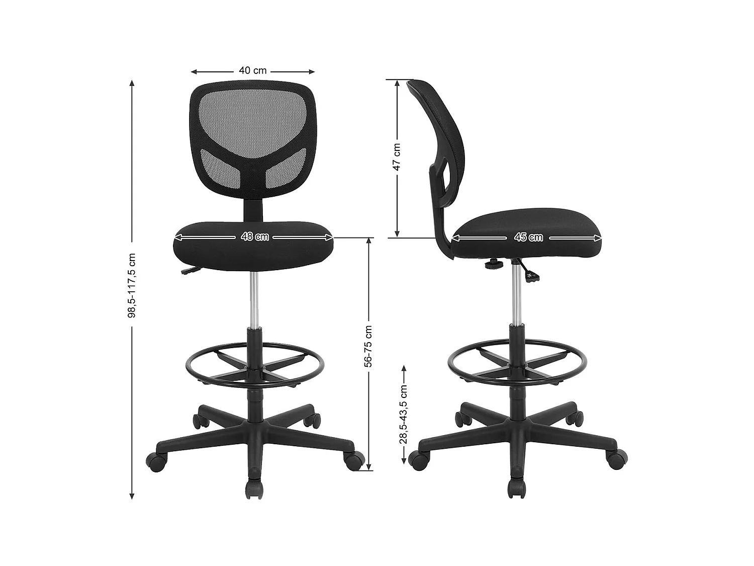 Bürostuhl mit Netzbezug