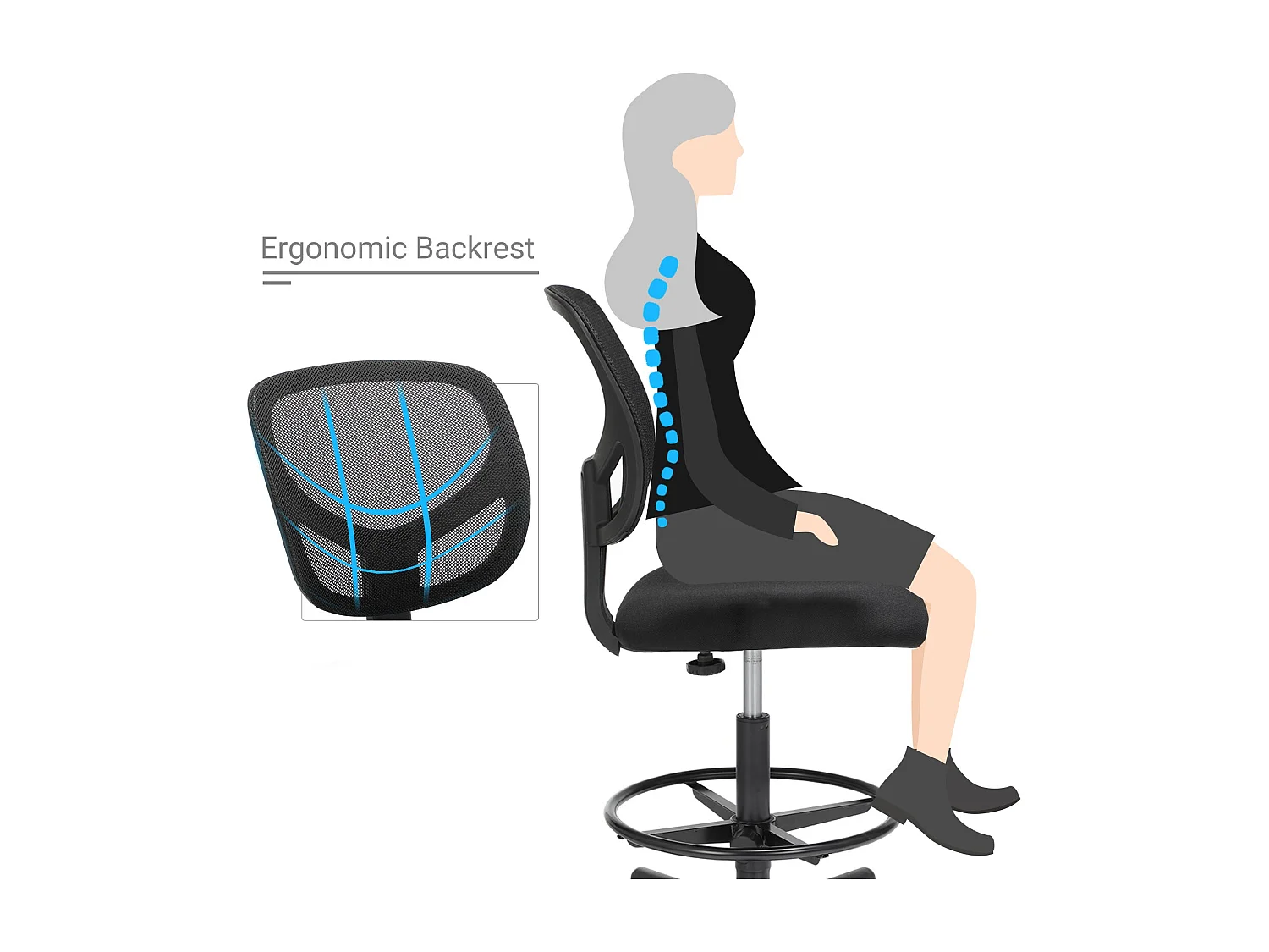 Bürostuhl mit Netzbezug