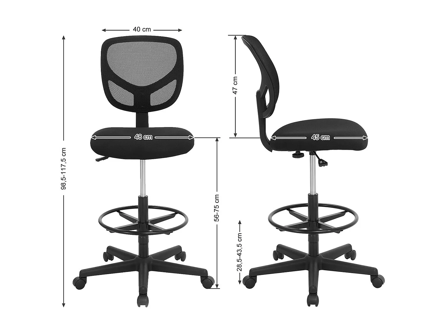 Bürostuhl mit Netzbezug