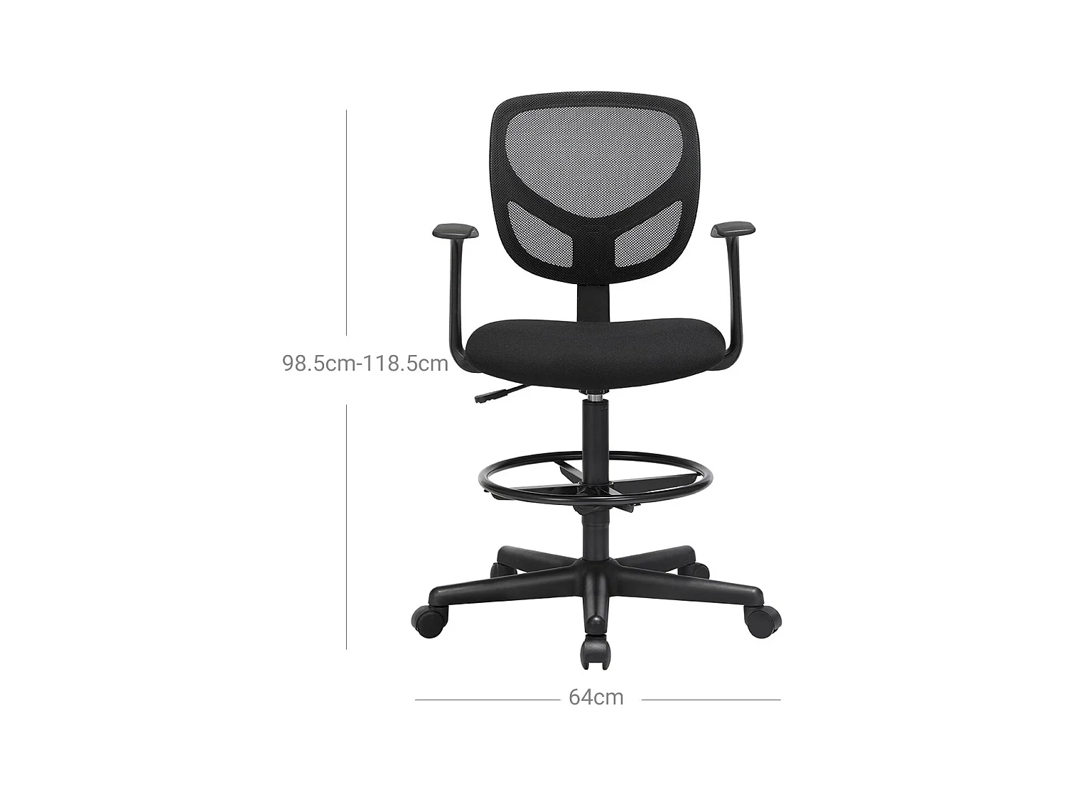 Bürostuhl mit verstellbarem Fußring