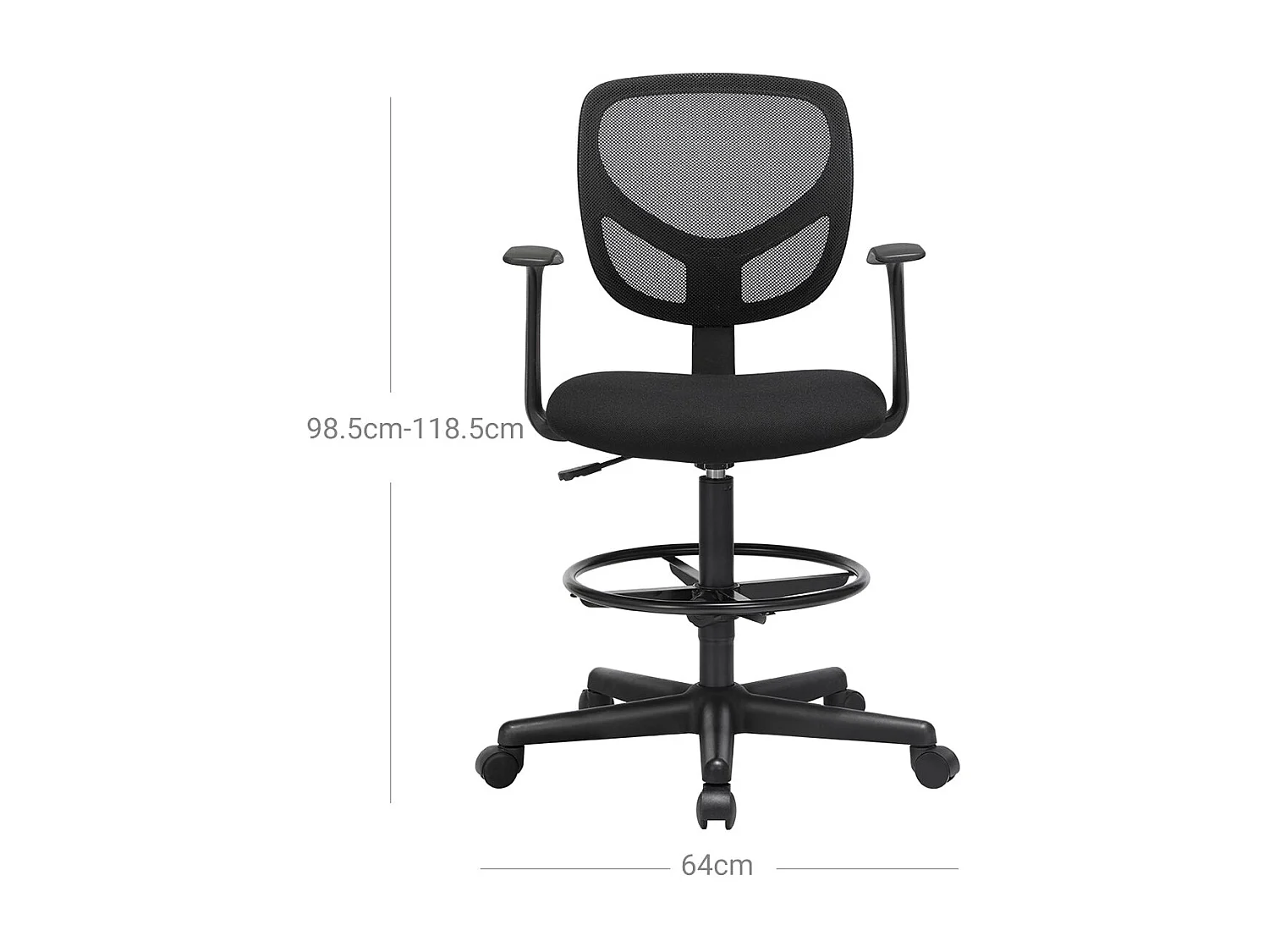 Bürostuhl mit verstellbarem Fußring