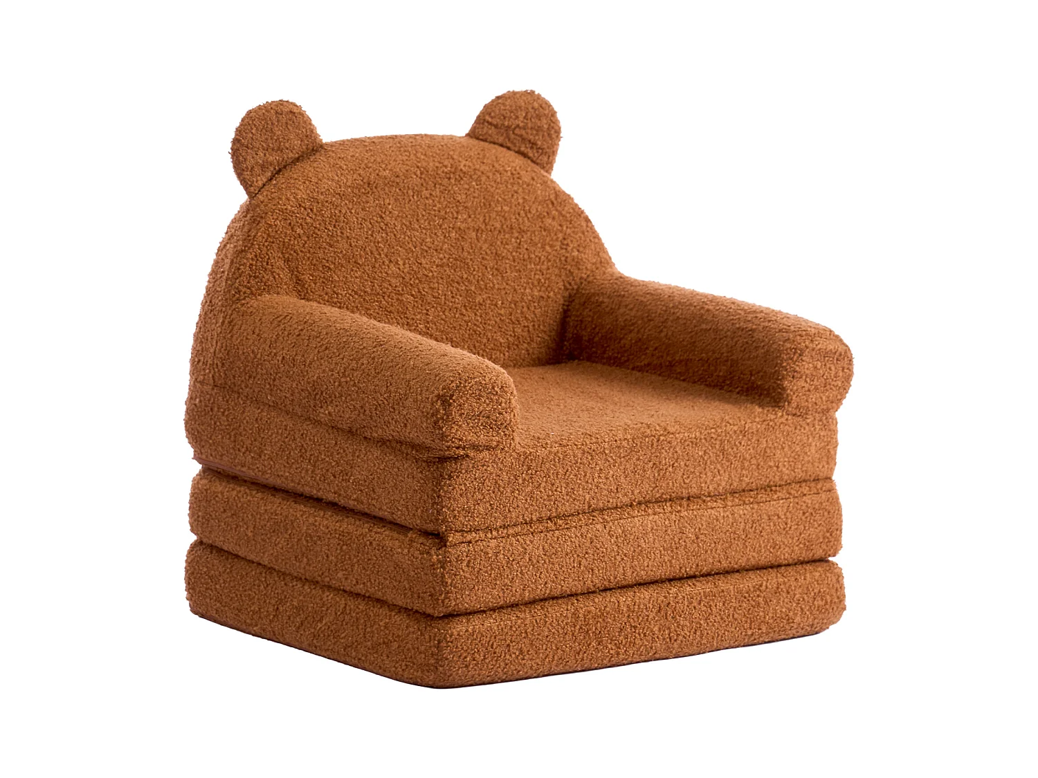 Fauteuil SucceBuy pour Enfants Convertible 2-en-1, Canapé-lit Pliable et Moelleux, avec Accoudoirs, en Éponge 28D et Polaire Bouclette, Sofa Tout-petits