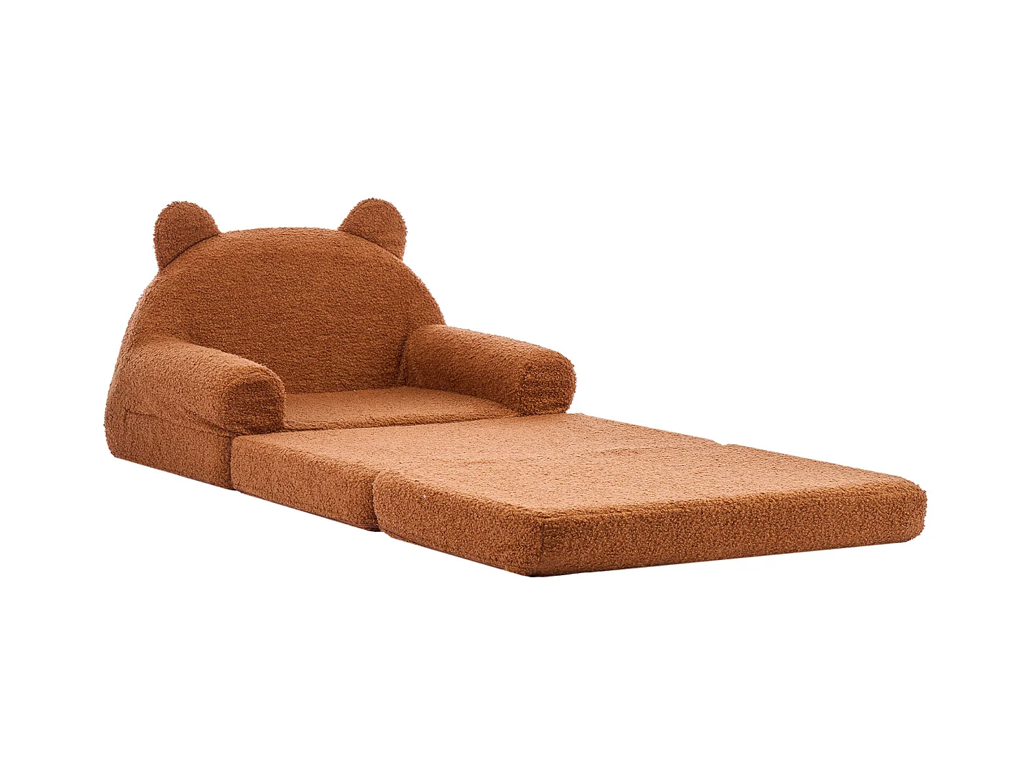 Fauteuil SucceBuy pour Enfants Convertible 2-en-1, Canapé-lit Pliable et Moelleux, avec Accoudoirs, en Éponge 28D et Polaire Bouclette, Sofa Tout-petits