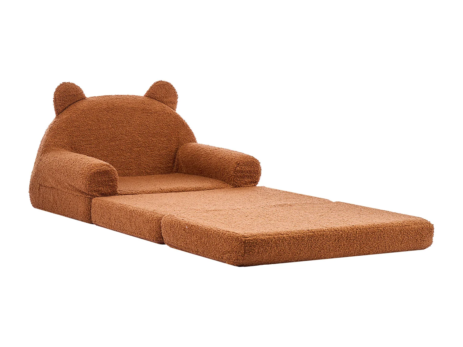 Kinderstoel SucceBuy Verstelbaar 2-in-1, Opvouwbare en Zachte Bank Bed, met Armleuningen, van 28D Spons en Fleece, Peuter Bankje